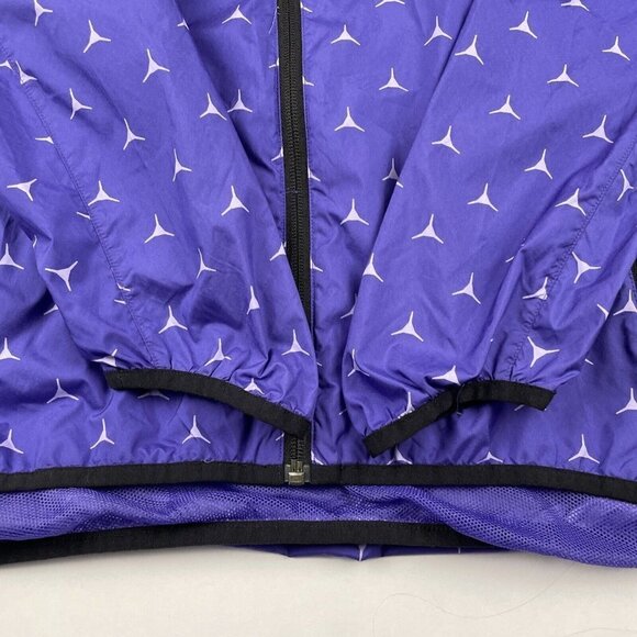 Reebok Hooded Windbreaker Jacket Women’s S Logo Allover Print Full Zip Vent Back - Picture 14 of 16